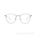 Gold Metal And Acet Eyeglass Frame Blue Light Optical Acetate Combine Metal Glasses